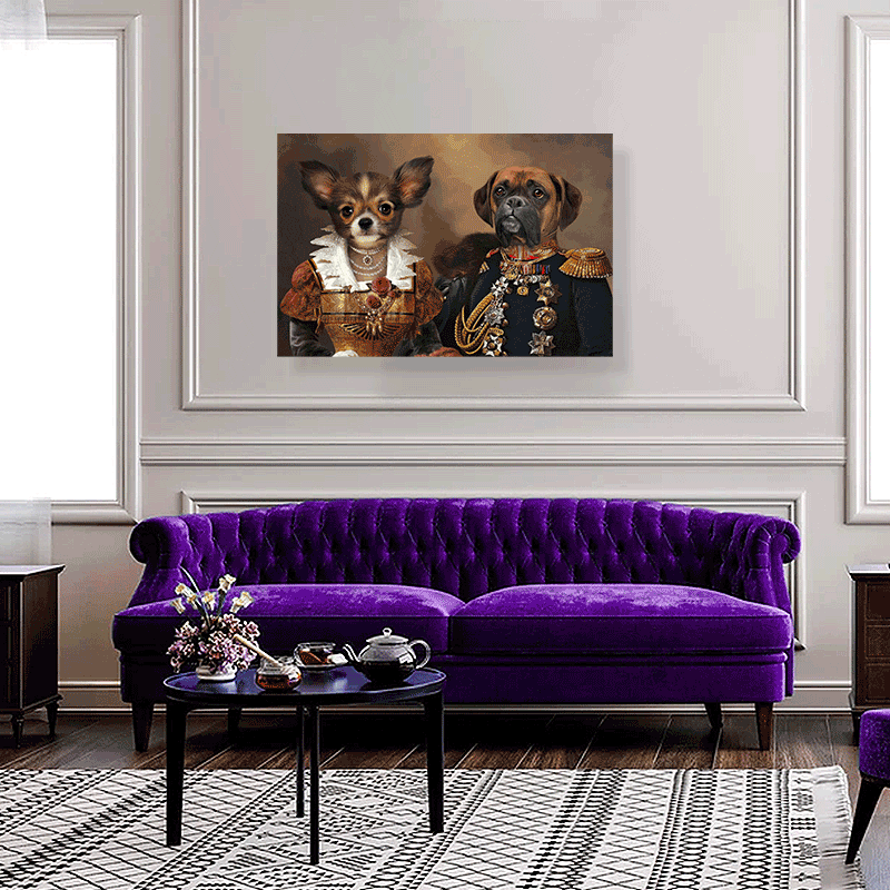 Imperial Companions – Custom Royal Multi-Pet Portrait